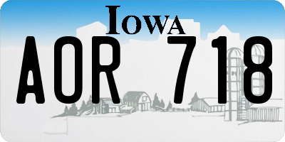 IA license plate AOR718