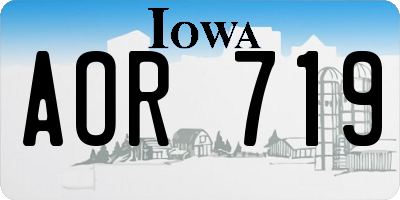 IA license plate AOR719