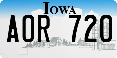IA license plate AOR720