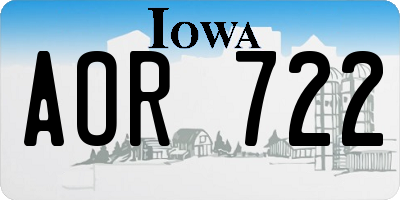 IA license plate AOR722