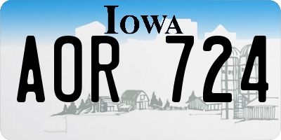 IA license plate AOR724