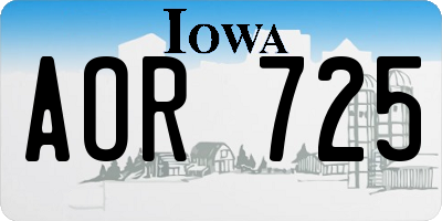 IA license plate AOR725