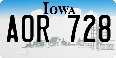 IA license plate AOR728