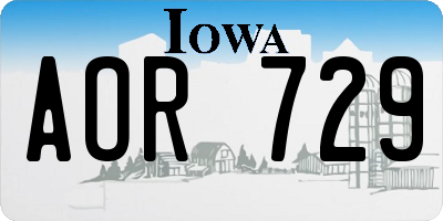 IA license plate AOR729
