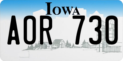 IA license plate AOR730