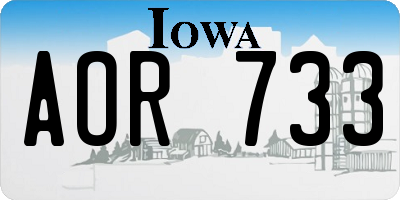 IA license plate AOR733