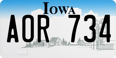 IA license plate AOR734
