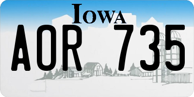 IA license plate AOR735