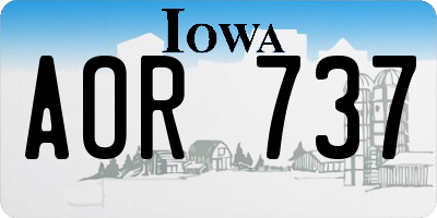 IA license plate AOR737
