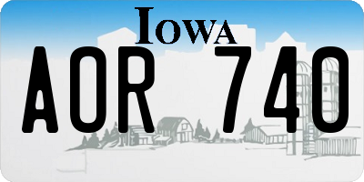 IA license plate AOR740