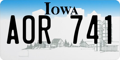 IA license plate AOR741