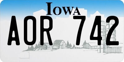 IA license plate AOR742