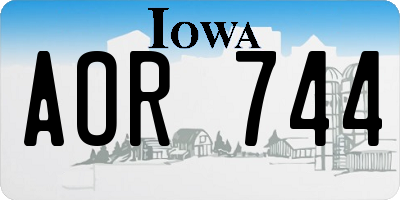 IA license plate AOR744