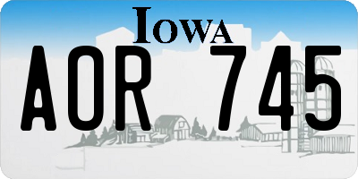 IA license plate AOR745