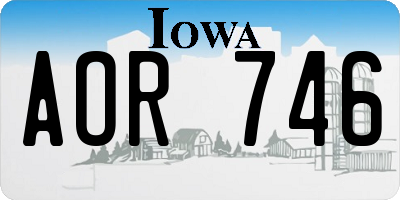 IA license plate AOR746