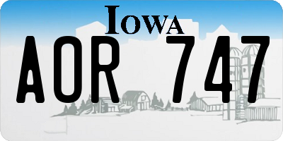 IA license plate AOR747