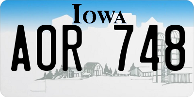 IA license plate AOR748