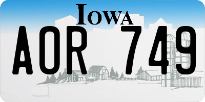 IA license plate AOR749
