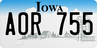 IA license plate AOR755