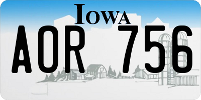 IA license plate AOR756