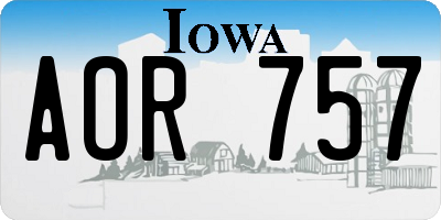 IA license plate AOR757