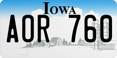 IA license plate AOR760