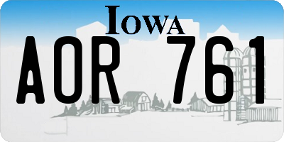 IA license plate AOR761
