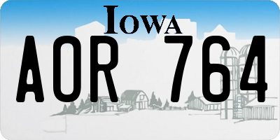 IA license plate AOR764