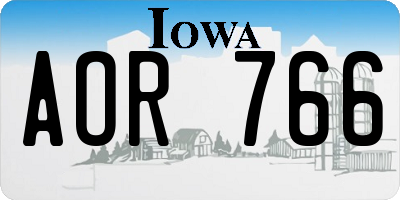 IA license plate AOR766