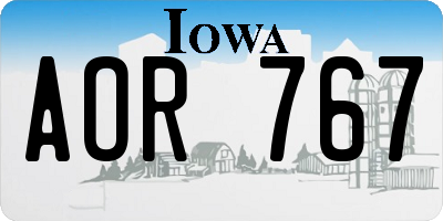 IA license plate AOR767