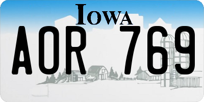 IA license plate AOR769