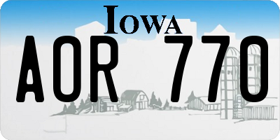 IA license plate AOR770
