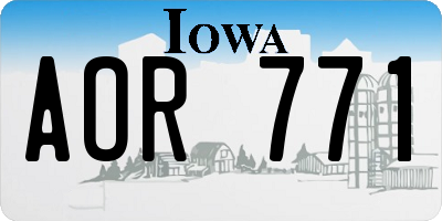IA license plate AOR771