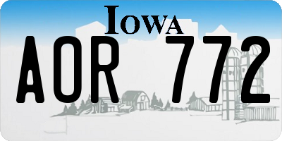 IA license plate AOR772