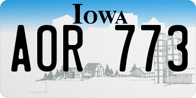 IA license plate AOR773