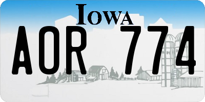 IA license plate AOR774
