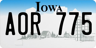 IA license plate AOR775