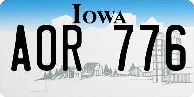 IA license plate AOR776