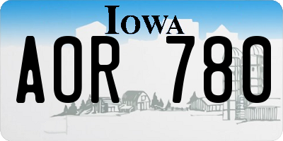 IA license plate AOR780