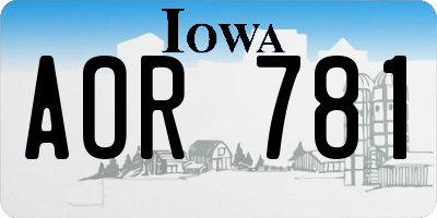 IA license plate AOR781