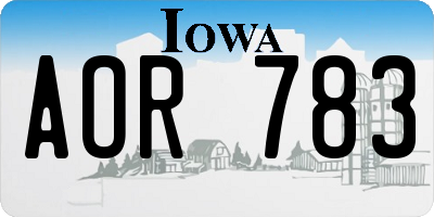 IA license plate AOR783