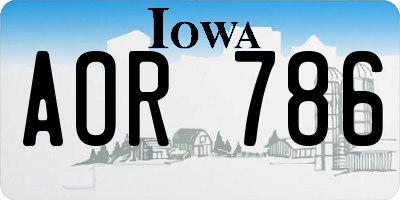 IA license plate AOR786