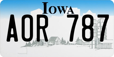 IA license plate AOR787