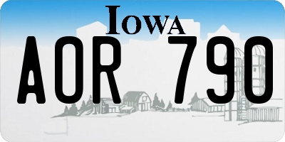 IA license plate AOR790