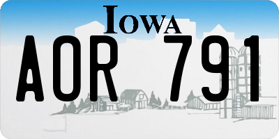 IA license plate AOR791