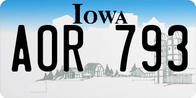 IA license plate AOR793
