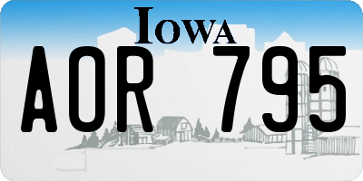 IA license plate AOR795