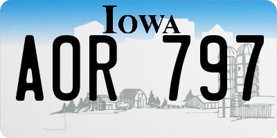 IA license plate AOR797