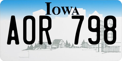 IA license plate AOR798