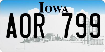 IA license plate AOR799